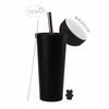 710ml Vacuum Insulated Stainless Steel Tumbler With Ceramic Coating Inner Straw Lid Hot Cold Drinks