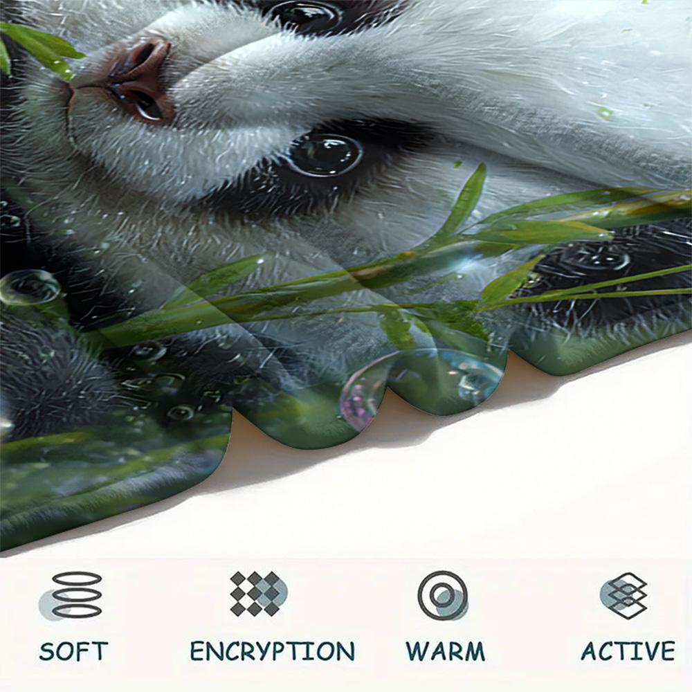 Panda Print Flannel Blanket, High quality Comfortable for All Seasons, Home Decor, Warmth and Comfort, Perfect for Christmas Gifts