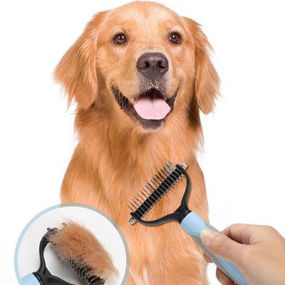 Stainless Double-sided Pet Cat Dog Comb Brush Large Dogs Open Knot Rake Knife Pet Grooming Products