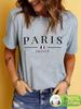 PARIS France Casual Print Streetwear T-Shirts Female T Shirts Egirl Korean Fashion Graphic Tees Tops Women Clothing