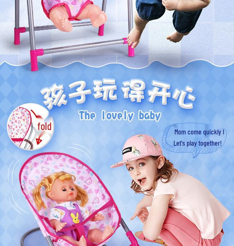 Kids' Dollhouse Play Area Lightweight Stroller with Doll