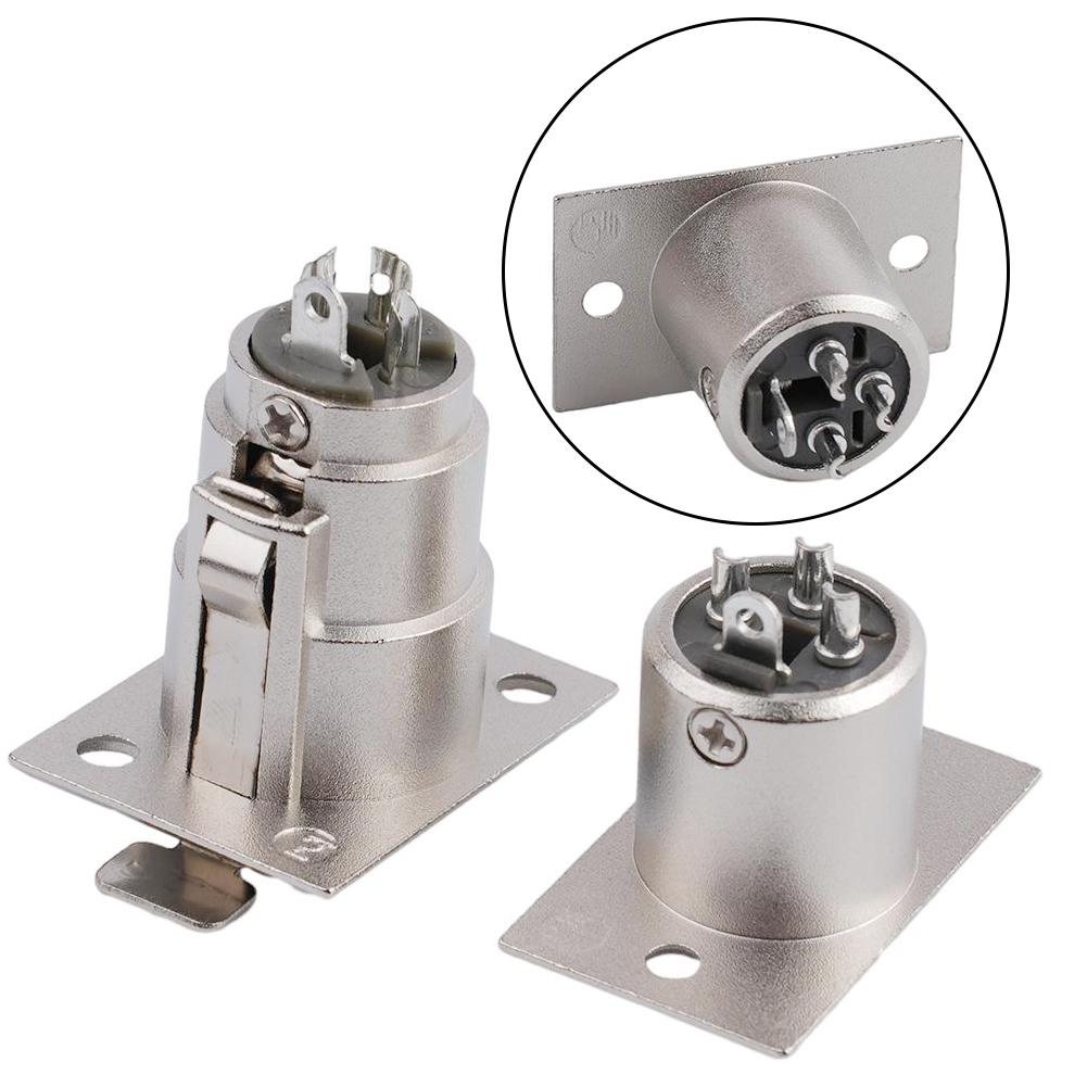 2pc XLR 3-Pin Male Female Alloy Socket Panel Mount Chassis Microphone Audio Conn