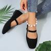 2025 Mary Jane Ballet Flats Women Black Shoes Ladies Comfortable Soft Square Toe Flat Shoes for Women Sapatos Femininos