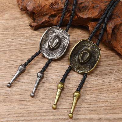 Collana a Catena per Camicia con Ciondolo Testa di Toro Western Cowboy Europeo e Americano Cravatta Bolo