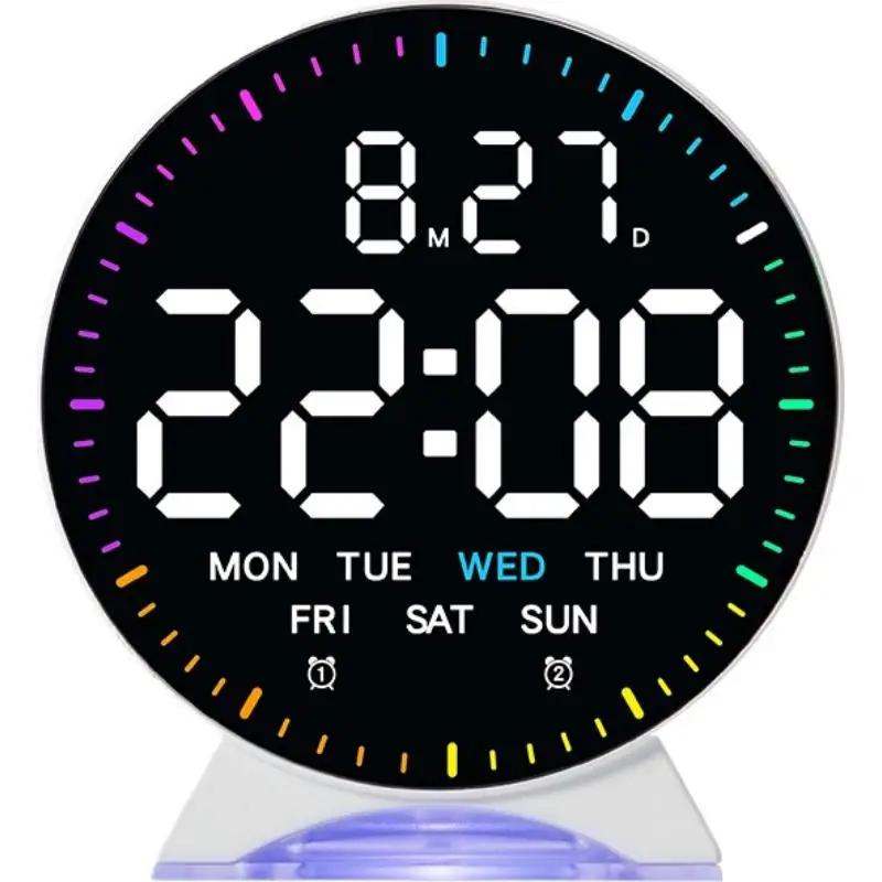 Multifunctional Electronic Clock LED Alarm Clock Soft High-definition Display Light Function Electronic Simple Night Clock K5M9