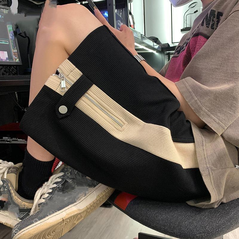 Мужские летние шорты-карго Ретро однотонные функциональные однотонные модные свободные — фото 4