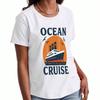 Ocean Cruise Wounisex's Cotton T Shirt, Premium Cotton Print, Durable, Casual Fashion, Featuring A Classic Cruise Ship Design, Perfect For Vacation An