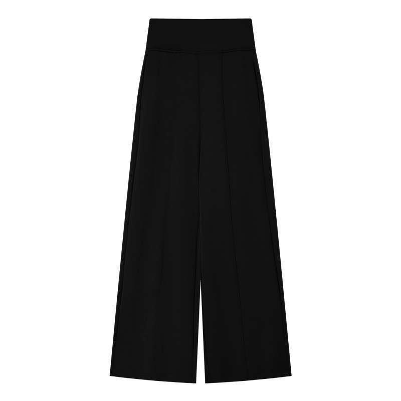 

Women s High-Waisted Coffee-Colored Wide-Leg Pants - Loose, Flowy, Non-Clingy, Floor-Length Trousers Perfect for Spring. Large чорний
