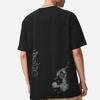 Li-Ning Disney Pinocchio Series Hand-Painted Cartoon Print Casual Loose T-Shirt Men Tops Black AHSS451-5