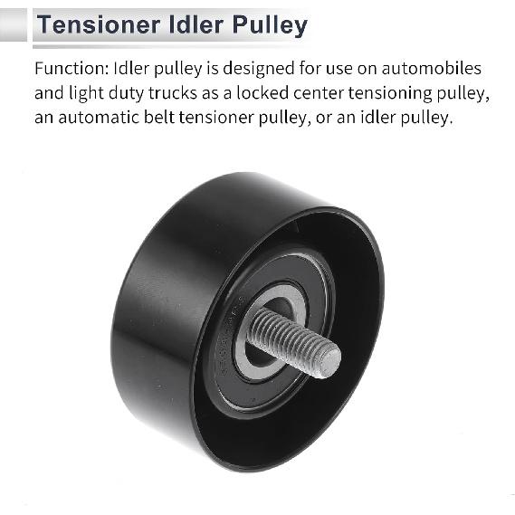 Drive Belt Idler Pulley for Kia Sportage 2011-2016 for Hyundai Santa Fe 10-12 Serpentine Tensioner Pulley Idler No.2528725000/2528725110 1 Pc