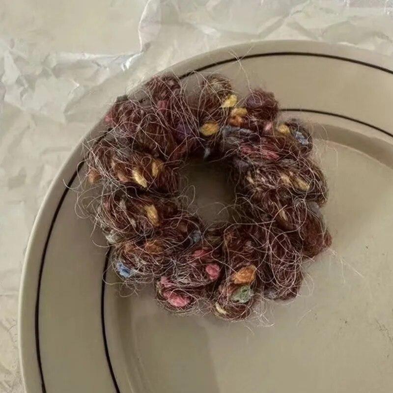 Trendy Plush Telephone Wire Elastic Hair Bands Scrunchies Sweet Colorful Hair Ropes Rubber Bands For Women Hair Accessories Gift