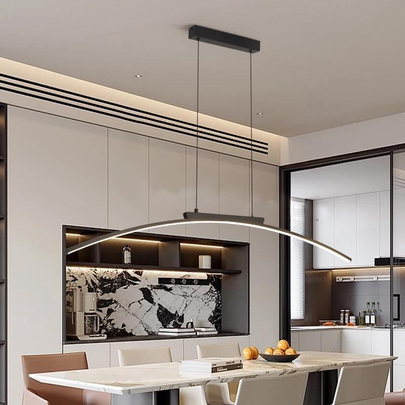 Modern Pendant Light Arc Design Hanging Lamps for Dining Room Kitchen Restaurant Nordic Home Decor Items Creative LED Lights