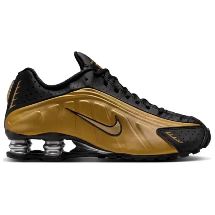 New Nike Shox R4 Black Metallic Gold Women's AR3565-005