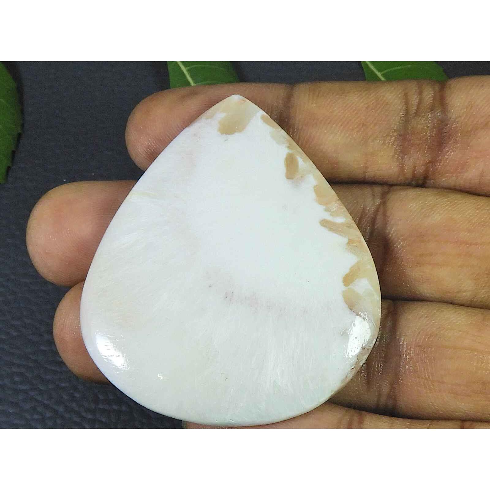 

Natural Pink Scolocite Pear Shape Cabcohon Loose Gemstone 86Cts. 44X51X05MM SK-3513