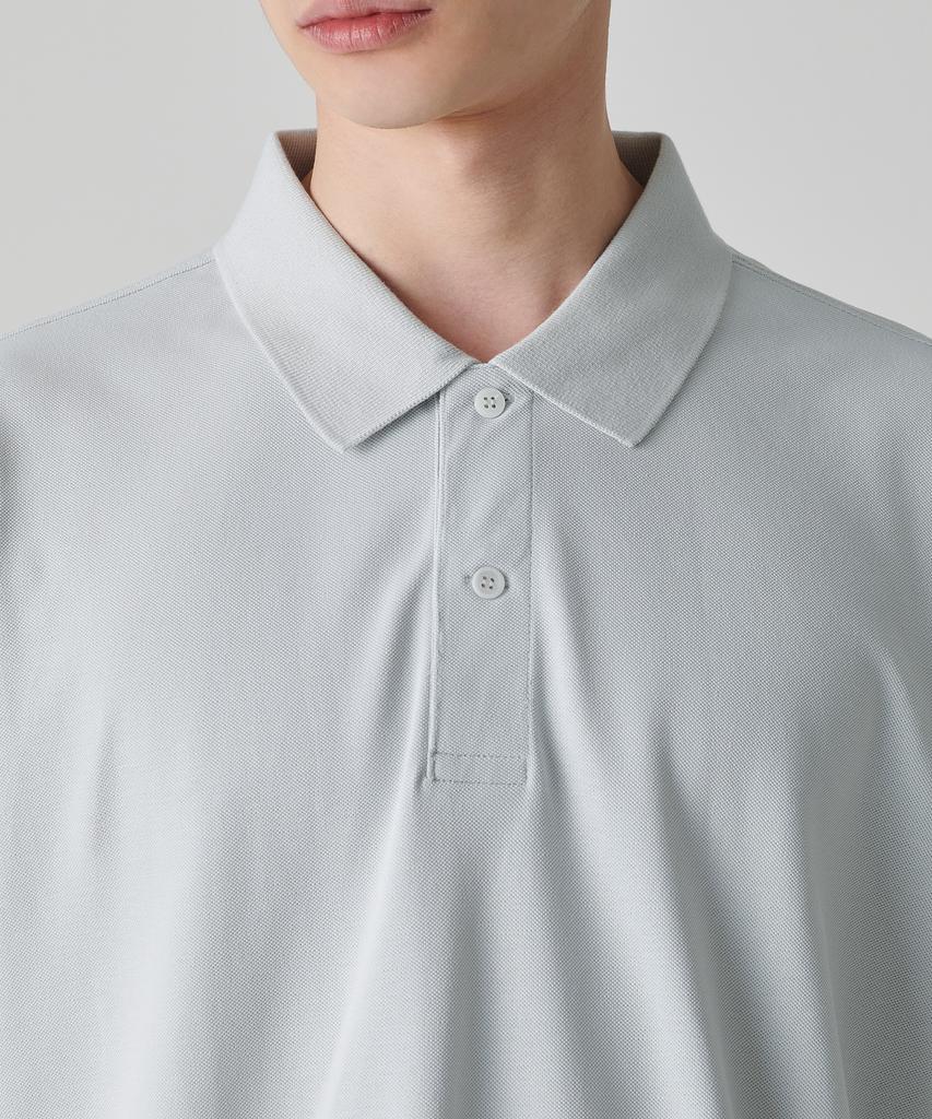 MUSINSA STANDARD [Cooltandard] Oversized Pique Polo Shirt [Ash Grey]