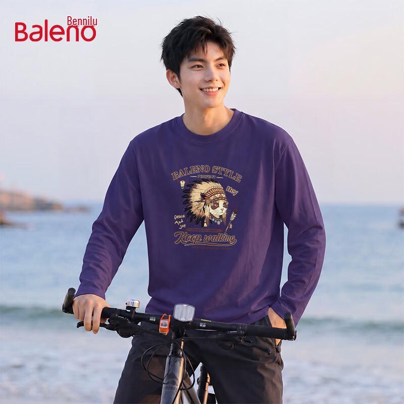 Baleno Men's Indian Cat Print Loose Fit Long Sleeve T-Shirt