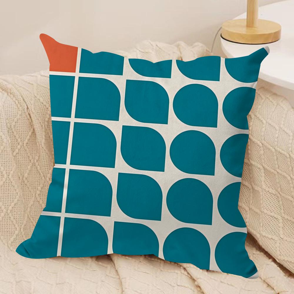 Abstract B-Bauhaus Geometry Cushion Cover Soft Plush Fabric Double-Sided Printed Sofa Cushion Cover for All Seasons Home Decor
