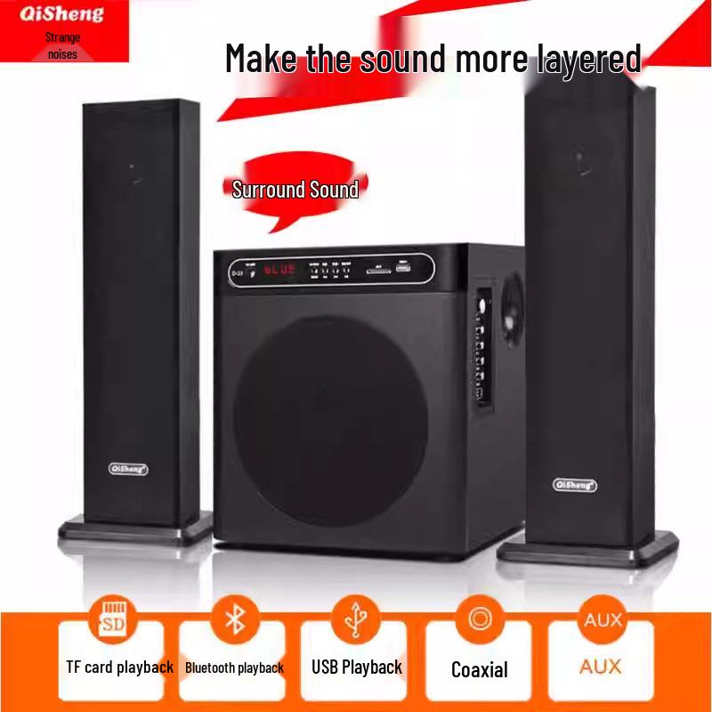 Qisheng 2.1 Bluetooth KTV Speaker with Super Bass for Desktop & Home Use
