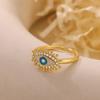 Colorful Non-Fading Eyes Punk Rings For Women Men Fashion Devil's Eye Zirconia Ring Personalized Gold Color Anillos Party Gift