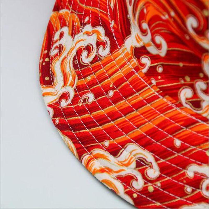New Fisherman Hat Adult Beach Hat Wave Print Flat Top Basin Hat Ladies Leisure Sunshade Hat