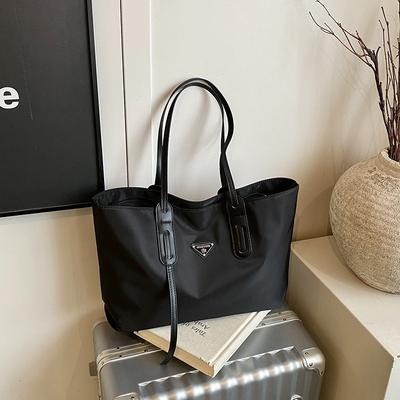 Nuova borsa tote in nylon semplice e popolare con lettere, borsa a tracolla tote da donna
