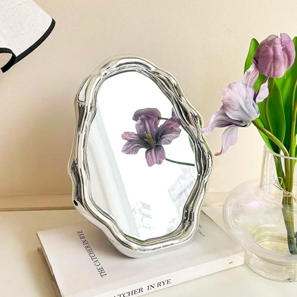 Creative Cosmetic Mirror Irregular Shape Living Room Table Decoration Cute Cloud Cosmetic Mirror Indoor Aesthetic Decoration