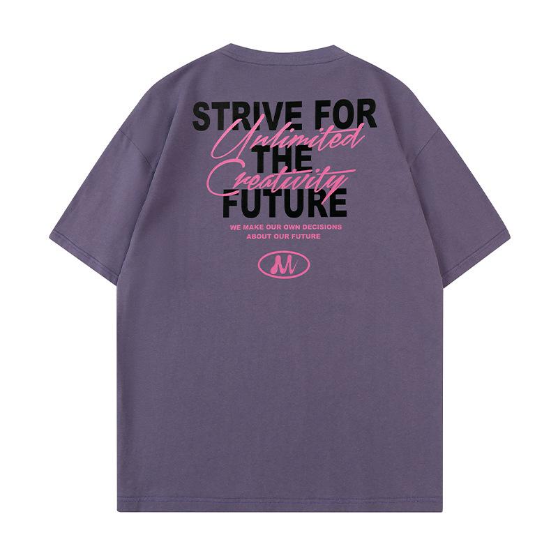 

Мужские и женские свободные футболки из хлопка с принтом Y2K с короткими рукавами, топы, футболки для мужчин, летняя одежда, уличная одежда для пар, американский стиль 2XL фиолетовый