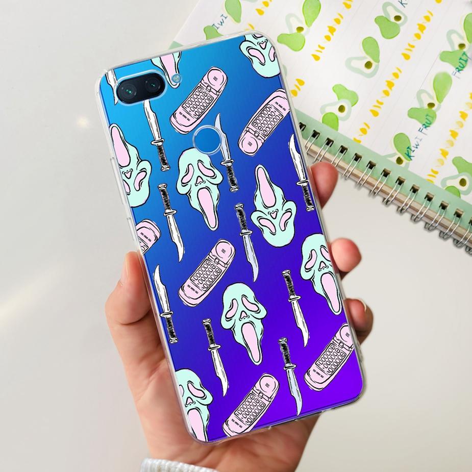 For Xiaomi Mi 8 Lite Case Cute Painted Cover Clear Silicone Phone Case For Xiaomi Mi 8 Lite 8Lite Back Cover 6.26'' Fundas Coque