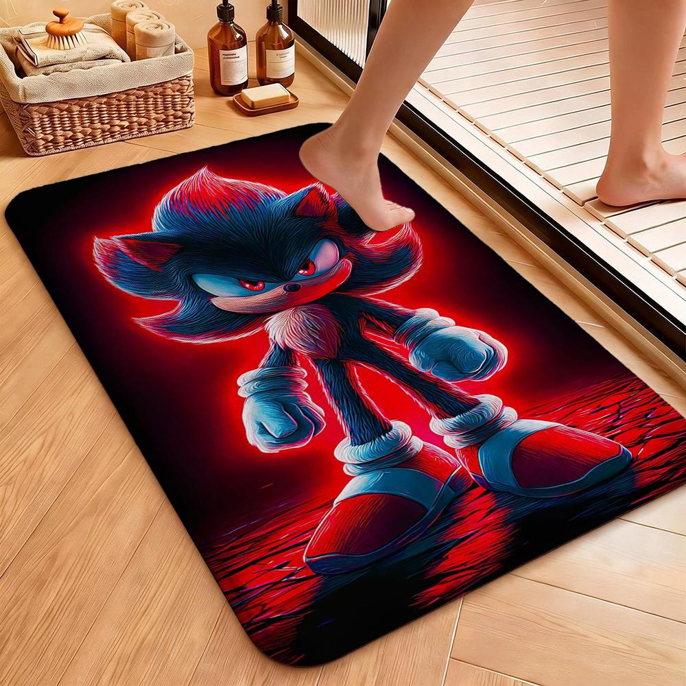 Sonic Hedgehog Carpet Bath Mat Plush Rug Small Rug Living Room Rug Bedroom Rug Machine Washable
