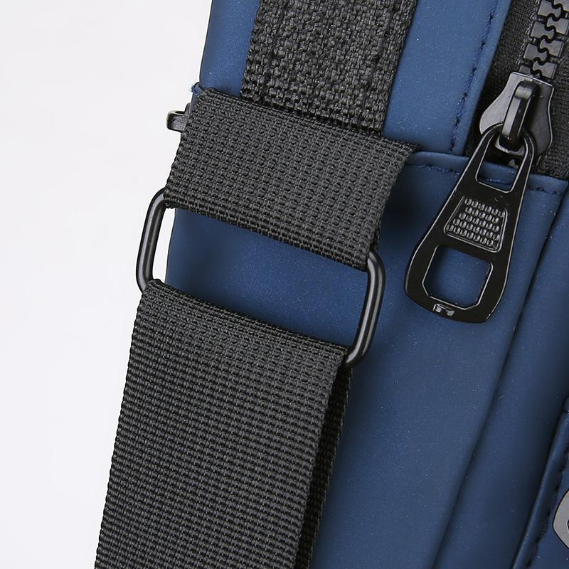 Men's Casual Messenger Sling - Small Oxford Crossbody Bag with Multiple Zipper Pockets