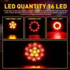4INCH 16LED Round Truck Trailer Brake RV Stop Signal Turn Tail Lights 12-24V 2pc