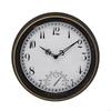 62KD 12inch Retro Wall Clock Thermometer Hanging Time Clock Decorative Crafts