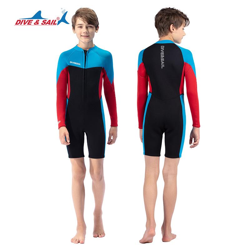 New Youth Wetsuit Warm 2.5MM One-piece Cold-proof Wetsuit Men's Swimming Surfing Jellyfish Snorkeling Suit