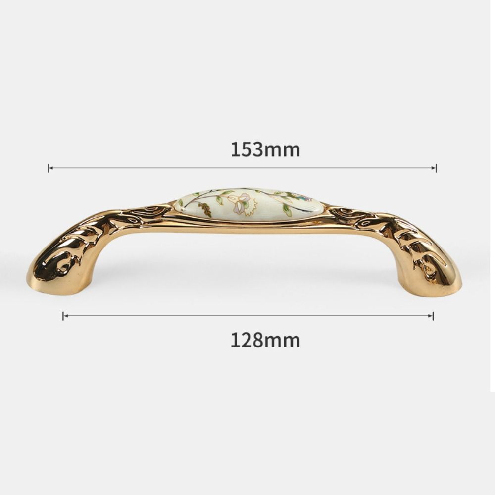 Zinc Zinc Zinc Alloy Gold Kitchen Cabinet Handle Light Luxury Ceramic Drawer Pulls  Wardrobe