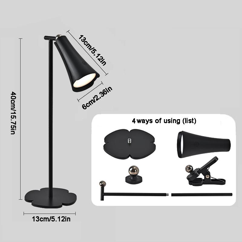 1 Lampe Mehrzweck-Augenschutz Schreibtischlampe Lese-Schreibtischlampe Schlafzimmer-Nachtlicht, Bürolampe, Campinglampe, USB-Ladelampe