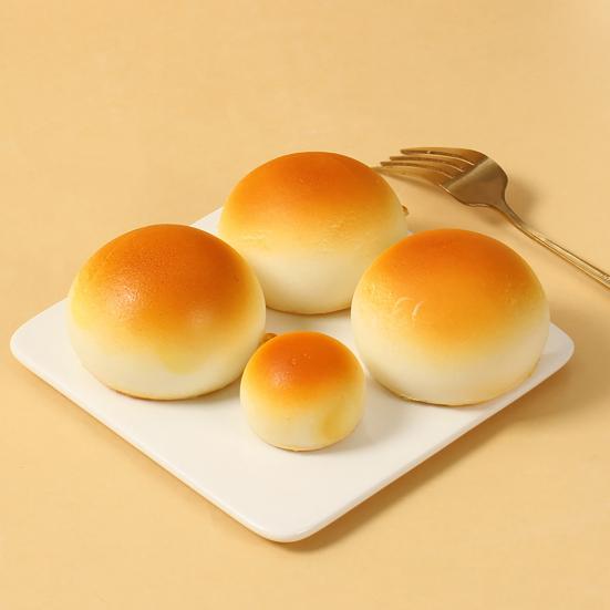 Realistic Golden Bun Squeeze Toy PU Slow-Rising Fidget Food-Themed Design Soft Stress Reliever for Kids Adults Novelty Gift for