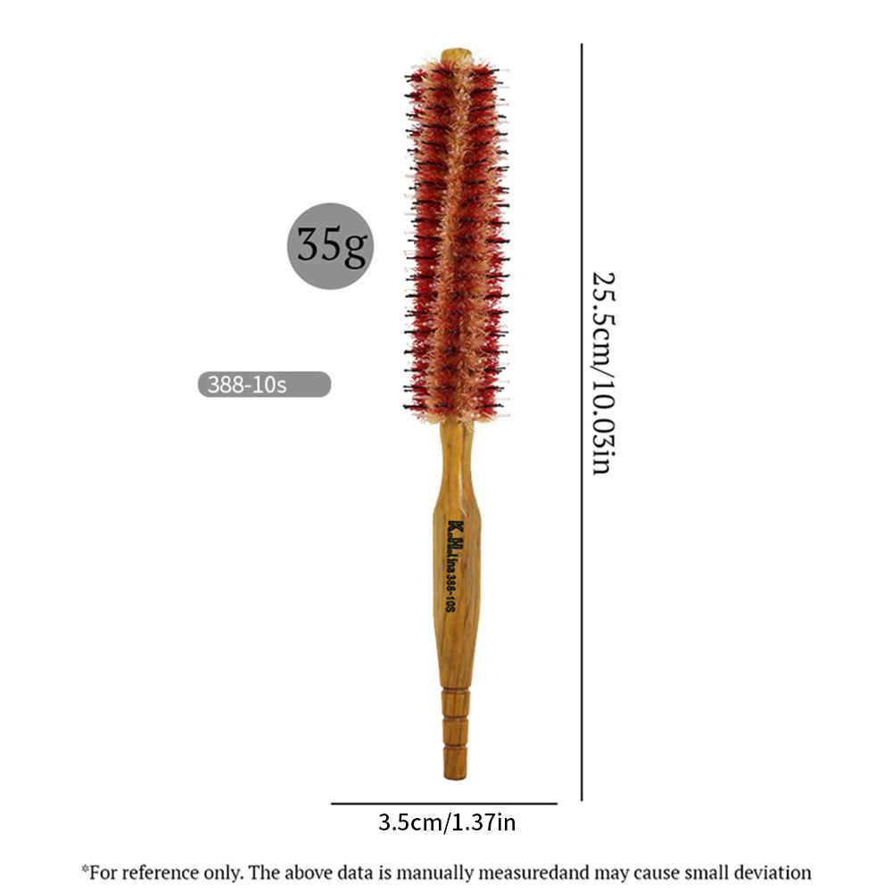 Natural Wooden Bristle Hair Round Brush Hair Roller Brush Hairdressing Anti Static Professional Barber Hair Comb Styling Tools
