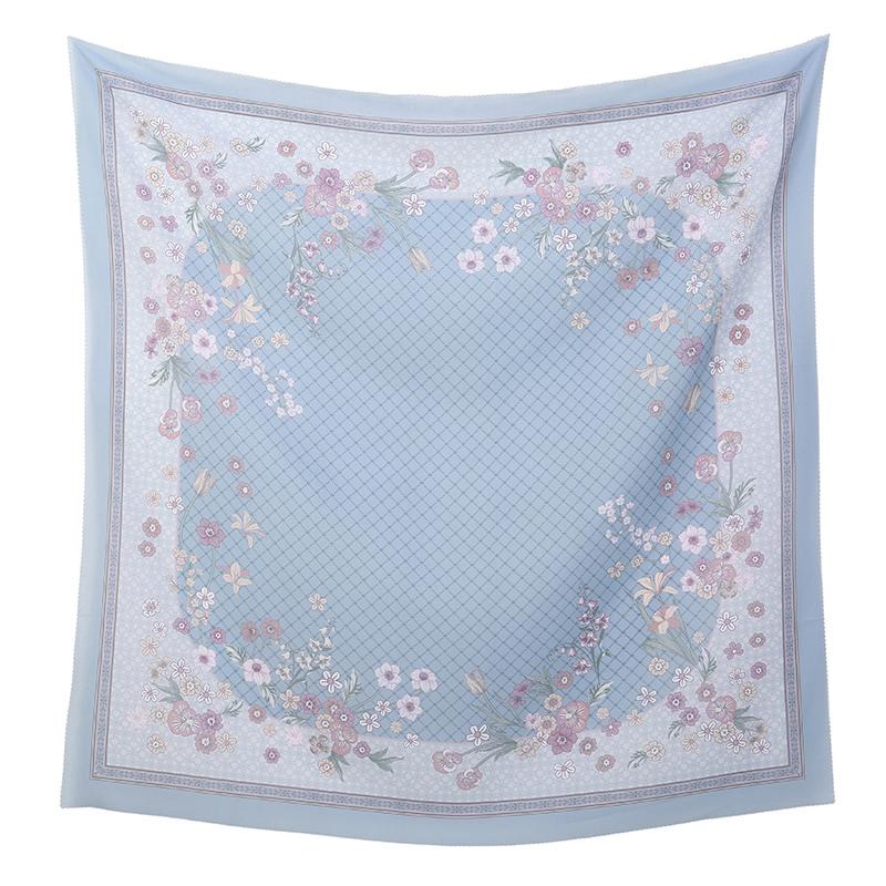 Novo Lenço Quadrado Hijab Estampado Floral de 110cm Cobertura de Cabeça de Verão Respirável para Mulheres Muçulmanas Xale da Moda Cachecóis Faixa de Cabeça