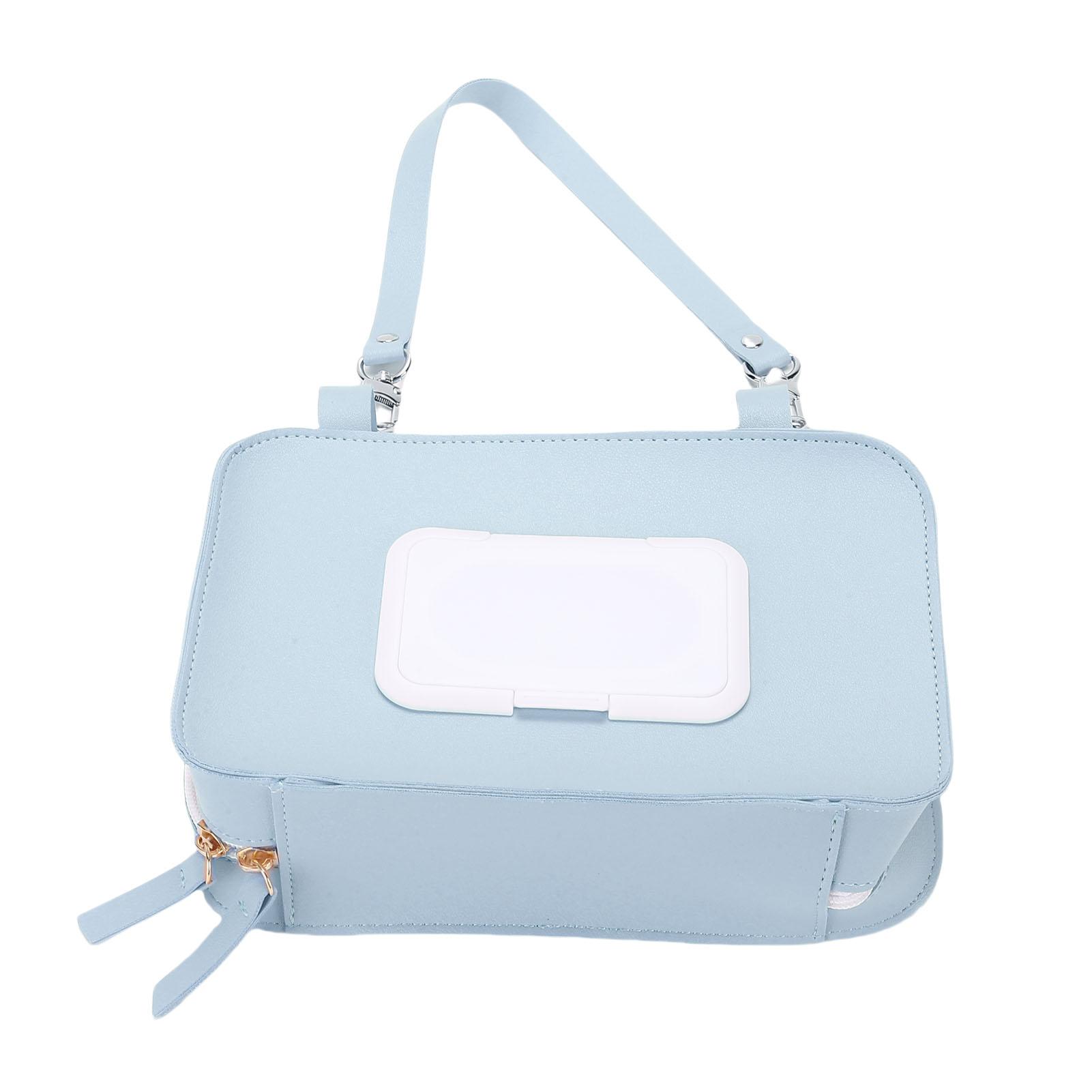 

Diaper Bag Purse with Wipes Dispenser Stylish PU Leather Infant Stroller Wet Wipes Holder Pouch for Travel Outdoor