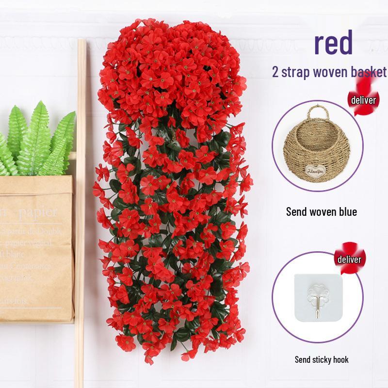 Artificial Violet Flower Vine - Silk Rose Hanging Decor for Weddings and Walls