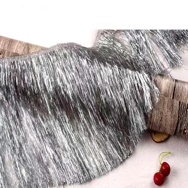 10 Yards 10/20cm Laser Shiny Tassel Fringe Trim Lace Ribbon Tassels Christmas Decor Curtains Dance Dresses Skirt Fringes Sewing