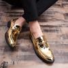 Hot Selling Men's Loafers Europe America Luxurious Gold Groom's Wedding Shoes Soft Soled Comfortable Men's Business Dress Shoes