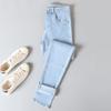 2022 Women's Light Color High Waist Stretch Denim Slimming Cropped Pants
