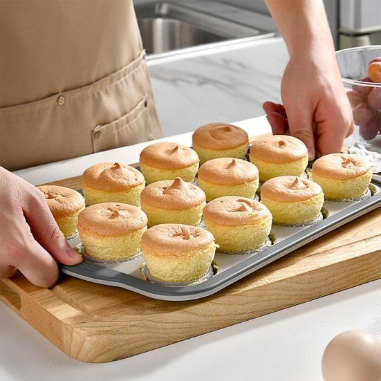 Cupcake Maker Mold Silicone Muffin Pan for Baking, 6/12-Cavity Easy Release Cake Flexible Baking Cups Mold, Food Grade Nonstick Kitchen