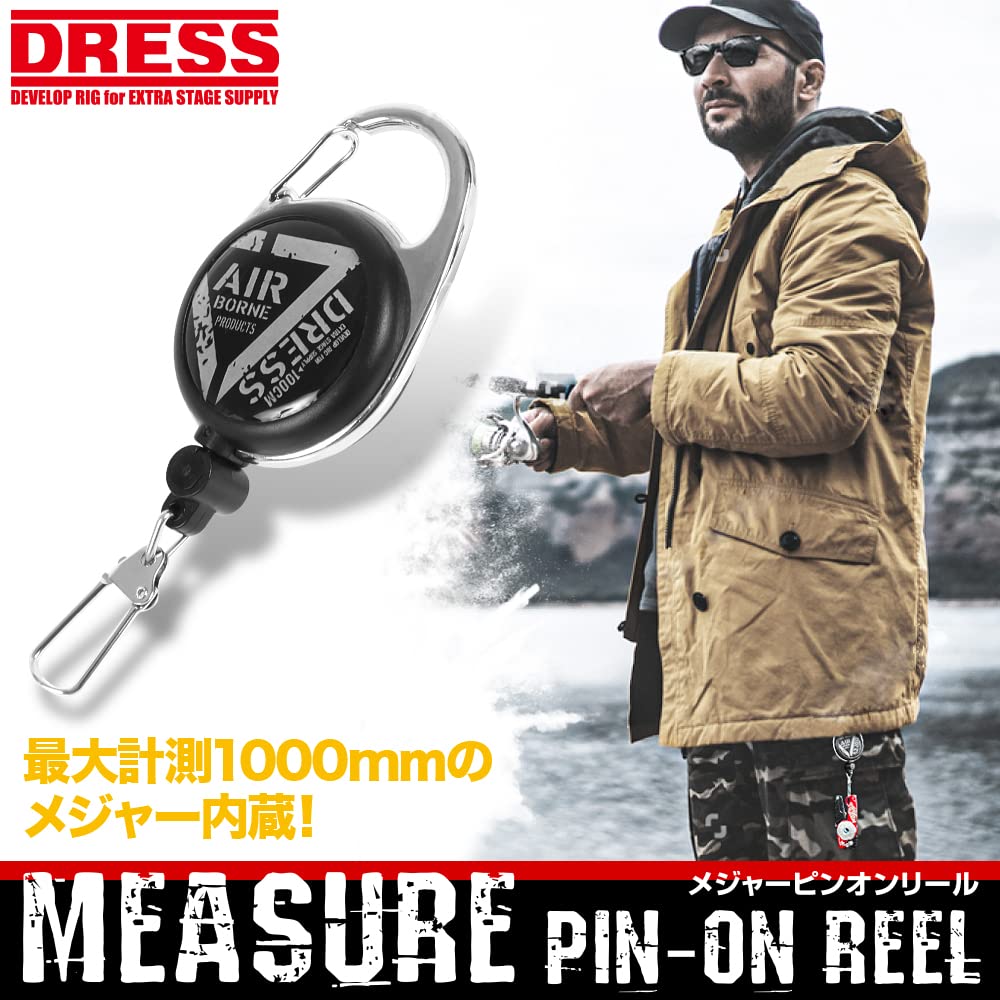 Dress Measuring Reel Line Cutter Scissors for Fishing Keychain Included Pin-On (Line, Knot, Leader, PE) - Lightweight, Compact,