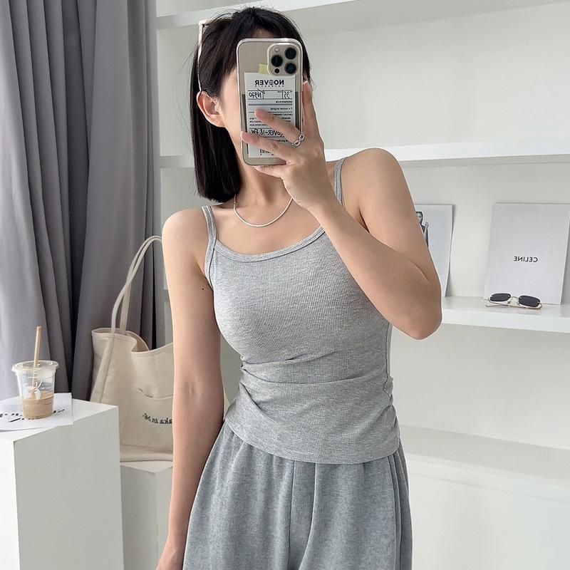 300g Fine Thread Suspender Vest for Women In Summer, Pure Cotton, and Versatile Tops for Outer Wear