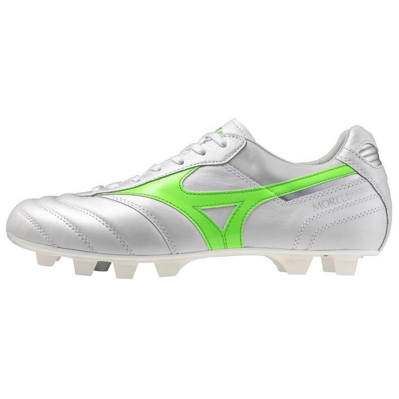 Mizuno Morelia 2 Japan Comfortable Non-Slip Durable Soccer Shoes Unisex Soccer Shoes White Green P1GA250137