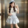 Girls' Summer Fashion Set: Bow Puff Sleeve Top & Tulip Skirt