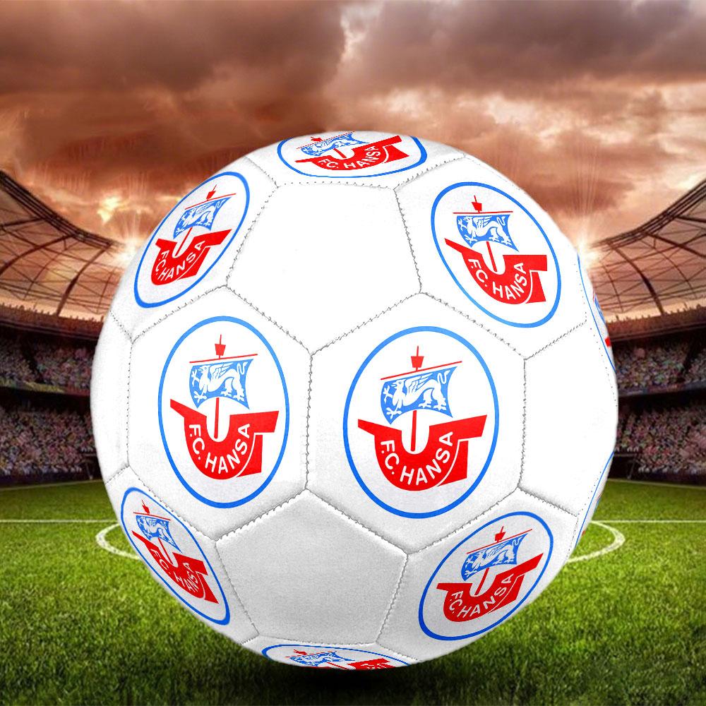 FC Hansa Rostock Größe 5 Fußball, Maschinengenähtes PVC, Langlebig & Hoher Rückprall, Für Alle Altersgruppen Geeignet, Fanartikel, Spiele & Außenbereich.