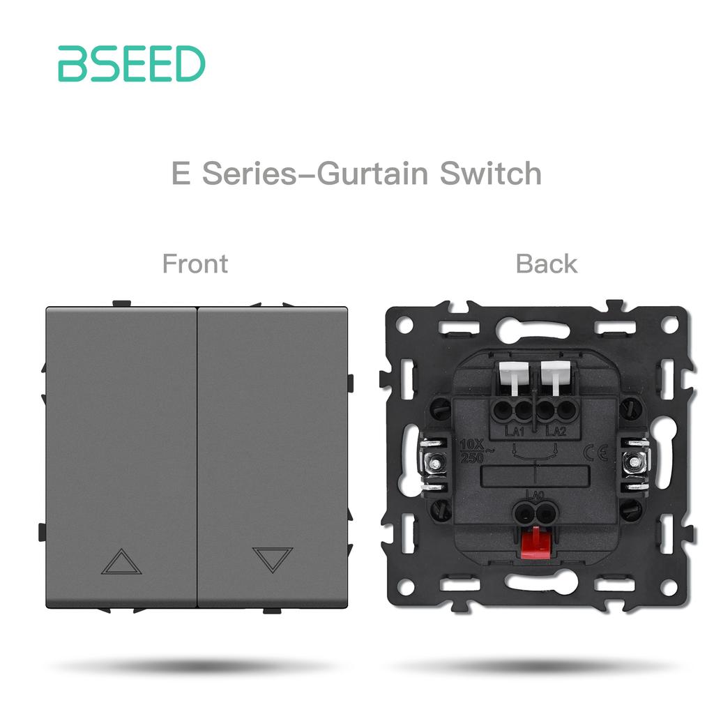 BSEED DIY Button Curtain Switch Module EU Socket With Waterproof Cover Part Large Switch Plastic Frame Combination E Series